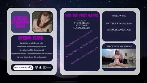 Snapshot of foxy_gamer chatting on 05-23-26, 01:33 Lex Vive foxygamer cb online show from 05-23-26, 01:33