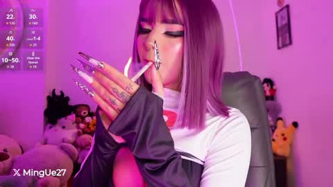 Snapshot of ming_yue_ chatting on 05-10-26, 05:34 My name is Fer Nice to meet you give it a thumbs up please its important online show from 05-10-26, 05:34