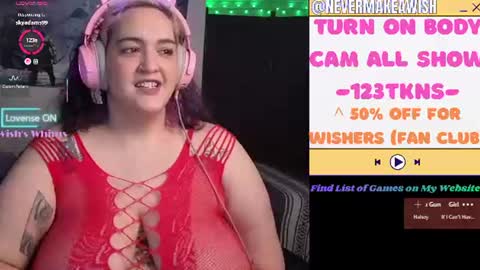 Snapshot of nevermakeawish chatting on 07-19-26, 10:30 Wishs Playground online show from 07-19-26, 10:30