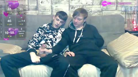 Max tall dark-haired guy with tattoos and Phil blond-haired online show from 05-17-26, 02:42