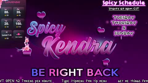 Snapshot of spicykendra chatting on 01-31-25, 06:35 Kendra online show from 01-31-25, 06:35
